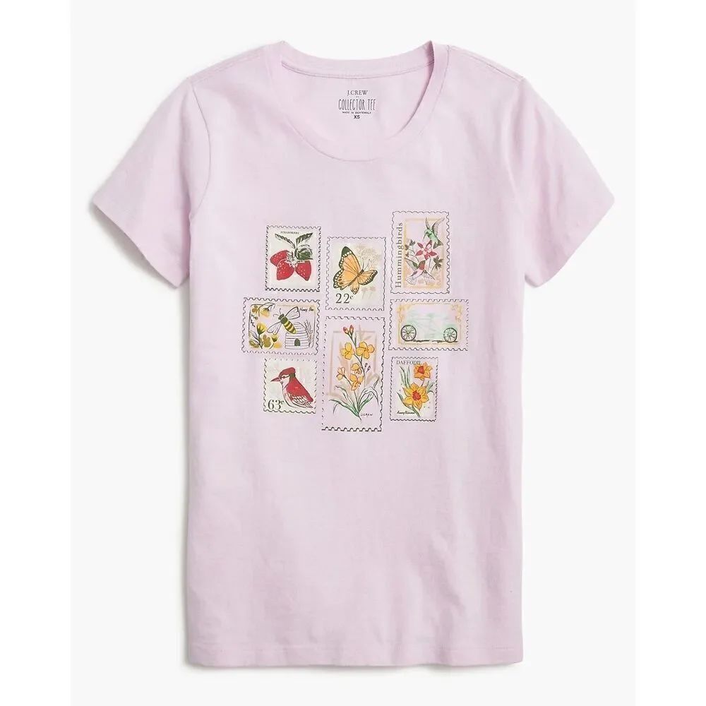 $40 J. Crew vintage stamps cotton tee size small m3